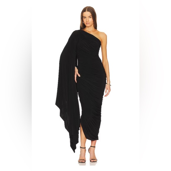 Norma Kamali Diana Gown W Sleeve in Black size XL - Picture 1 of 5